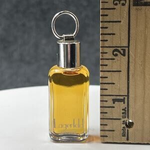 Vintage Lagerfeld Classic EDT MINI Glass Bottle w/ Pendant Ring Vanity Decor